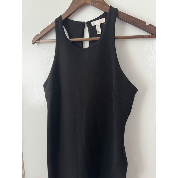 Leith Black Asymmetric Hem Sheath Dress With Keyhole Button Back Size X Small - Picture 4 of 10